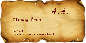 Alexay Áron névjegykártya