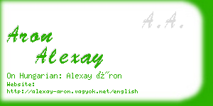 aron alexay business card